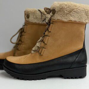 Tan Winter Boots with Faux‑Fur Trim – NEW